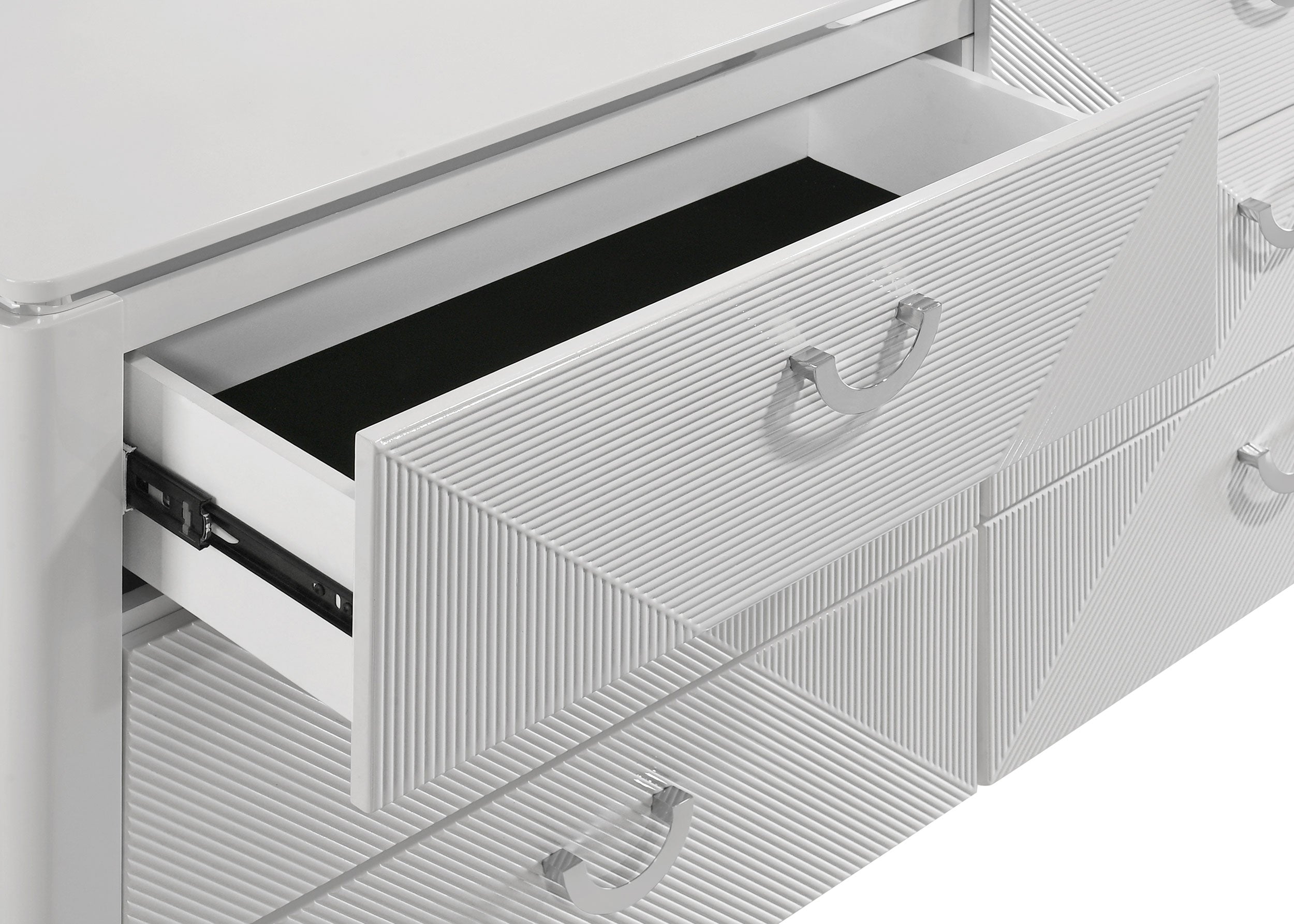 Cassia 6-drawer Bedroom Dresser Cabinet White High Gloss — view 7