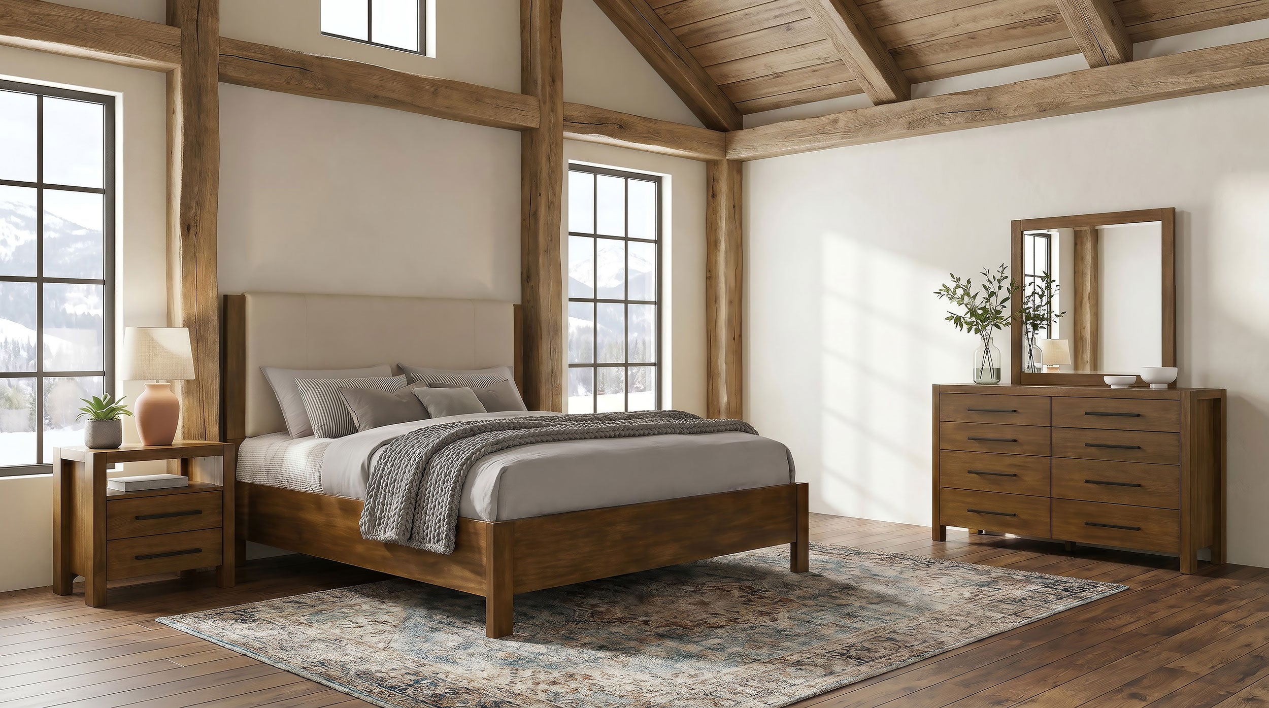 Adderley 4-piece Eastern King Bedroom Set Warm Brown — view 1