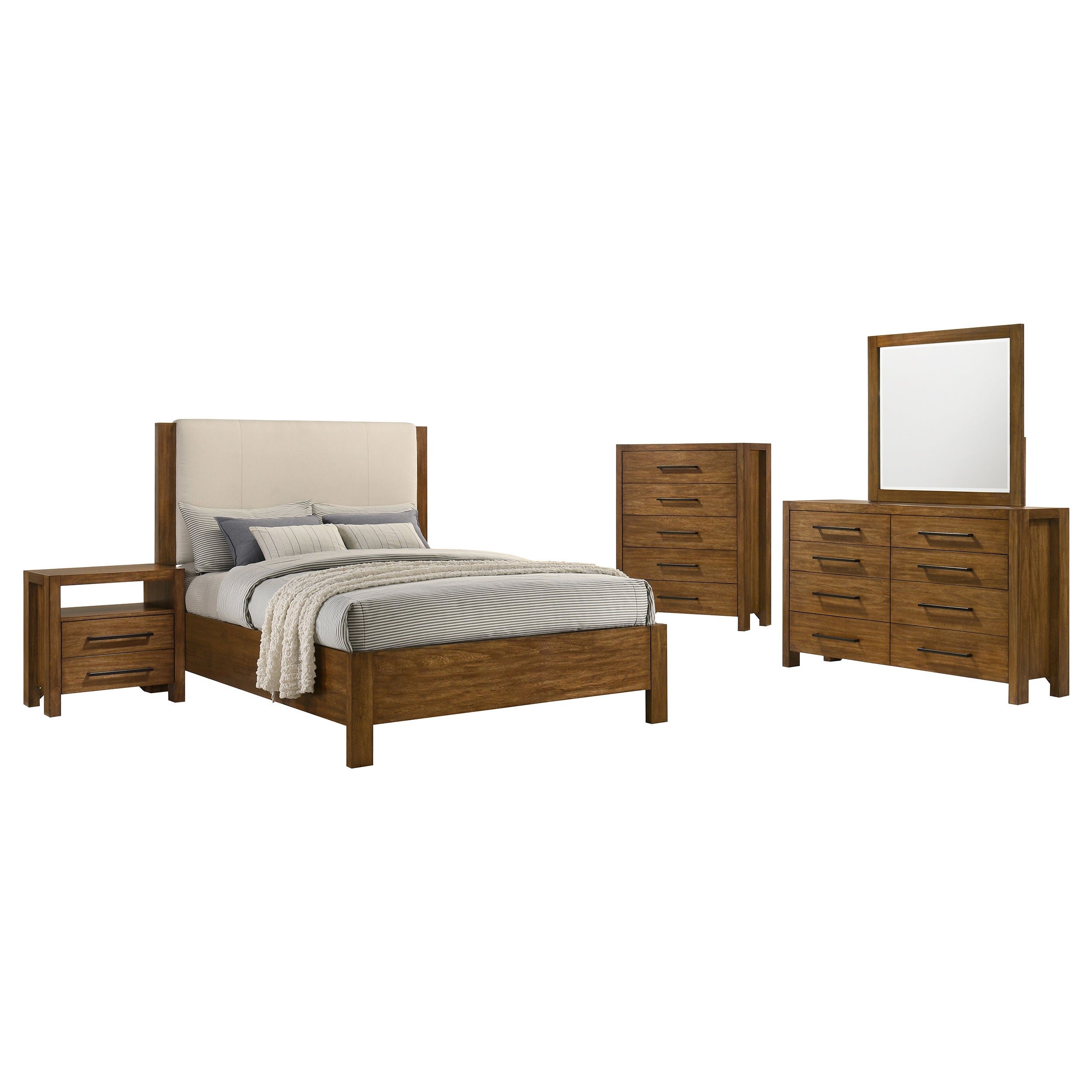Adderley 5-piece California King Bedroom Set Warm Brown — view 2