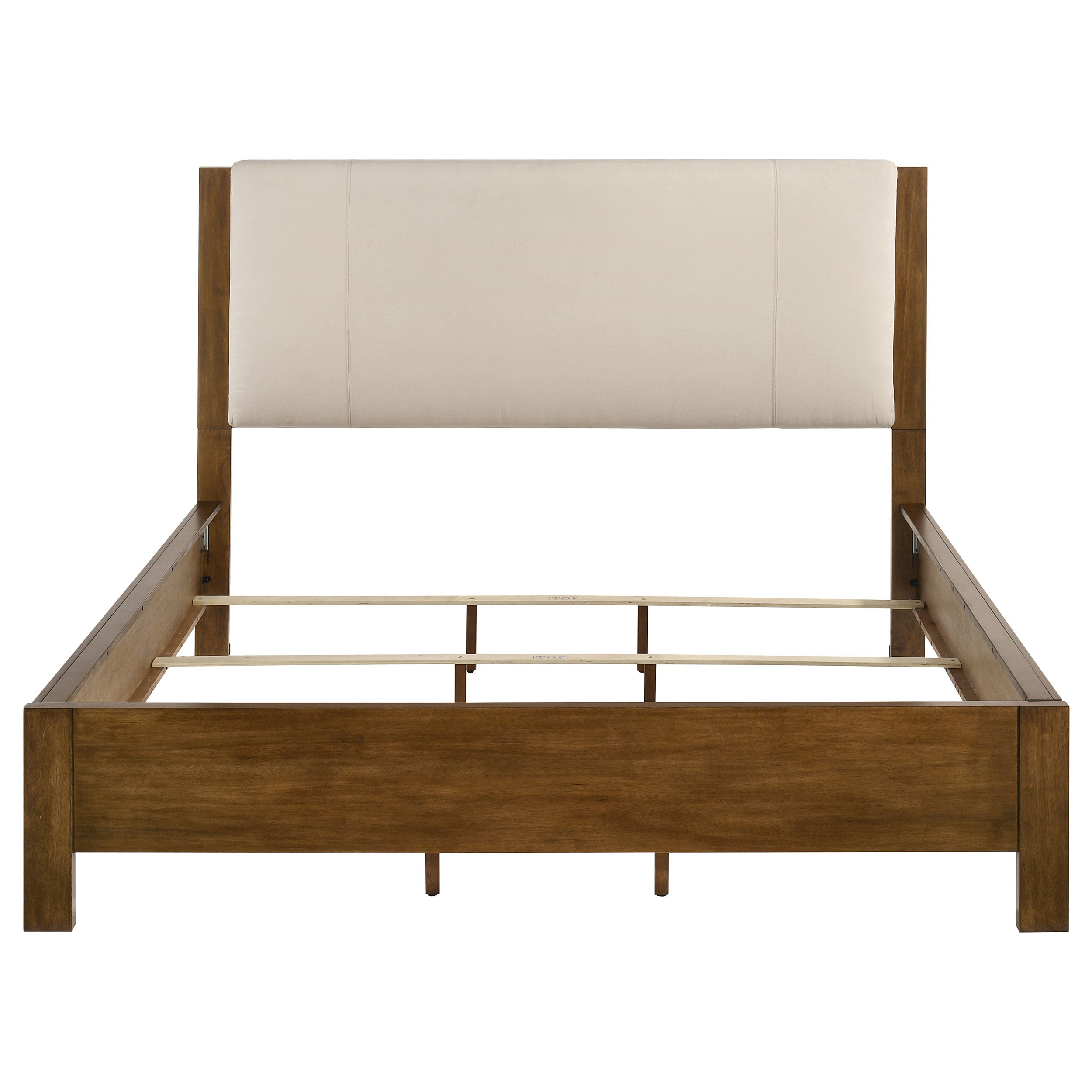 Adderley California King Wood Panel Bed Cream and Warm Brown — view 4