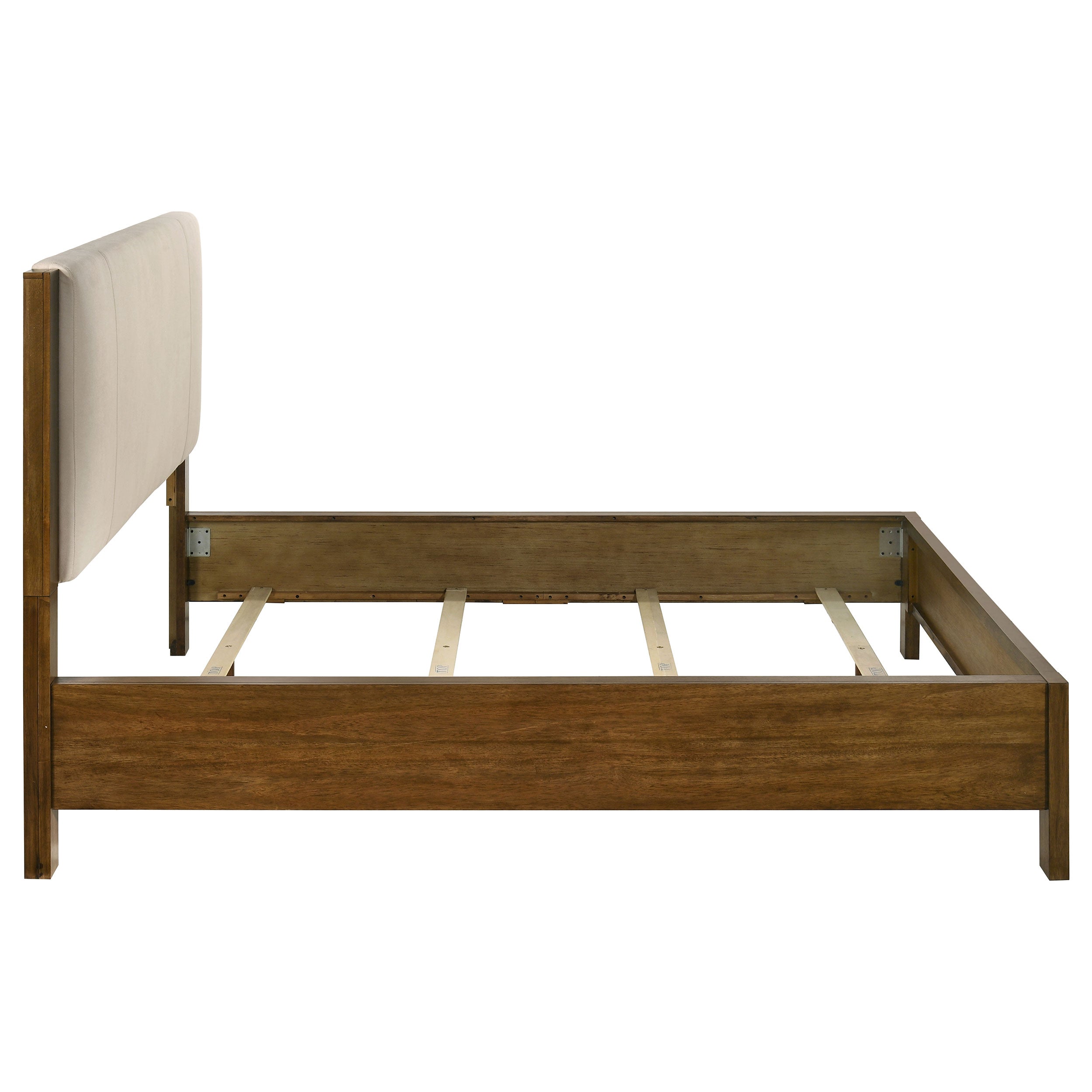 Adderley California King Wood Panel Bed Cream and Warm Brown — view 6