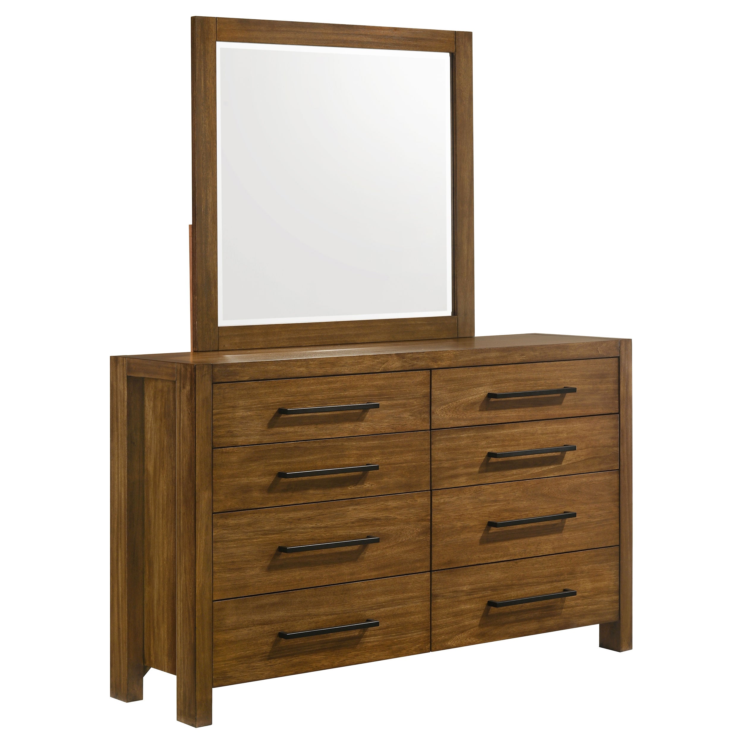 Adderley 8-drawer Bedroom Dresser and Mirror Warm Brown — view 1