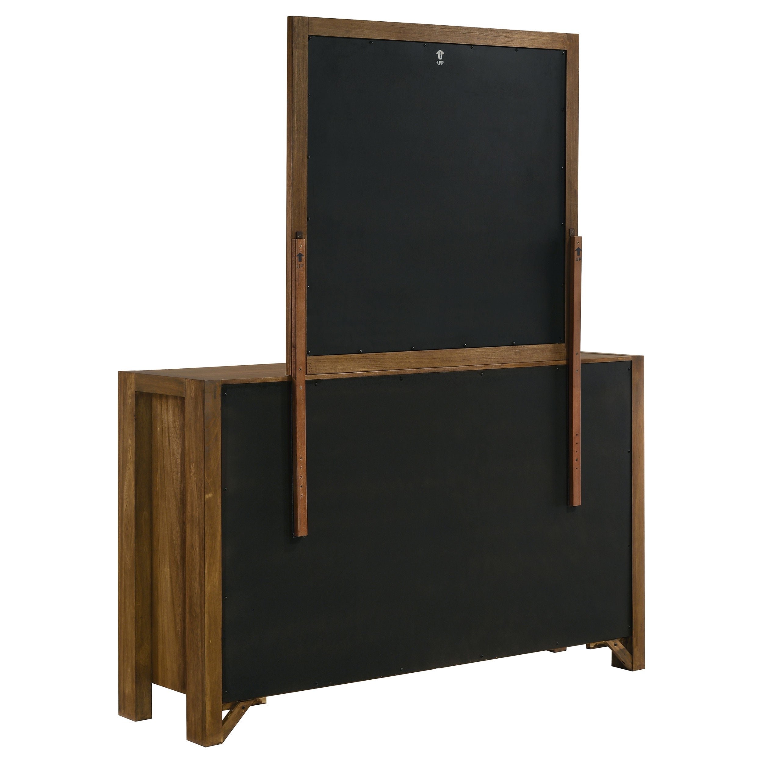 Adderley 8-drawer Bedroom Dresser and Mirror Warm Brown — view 6