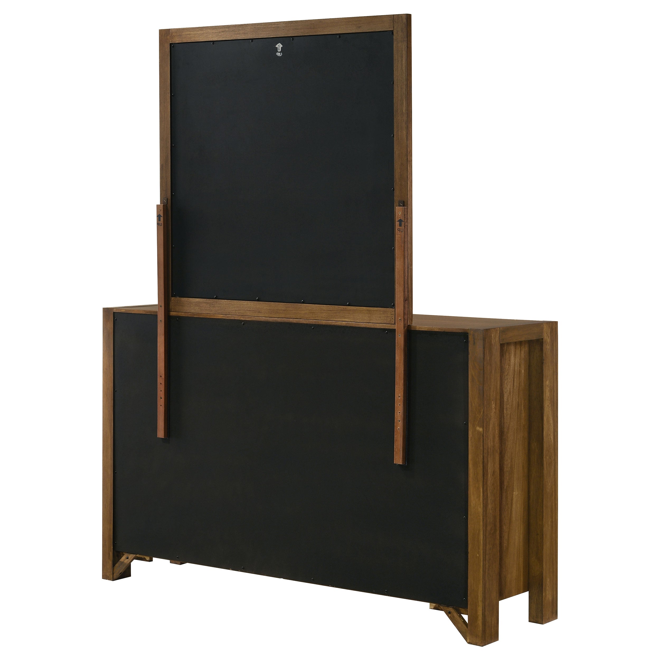 Adderley 8-drawer Bedroom Dresser and Mirror Warm Brown — view 8