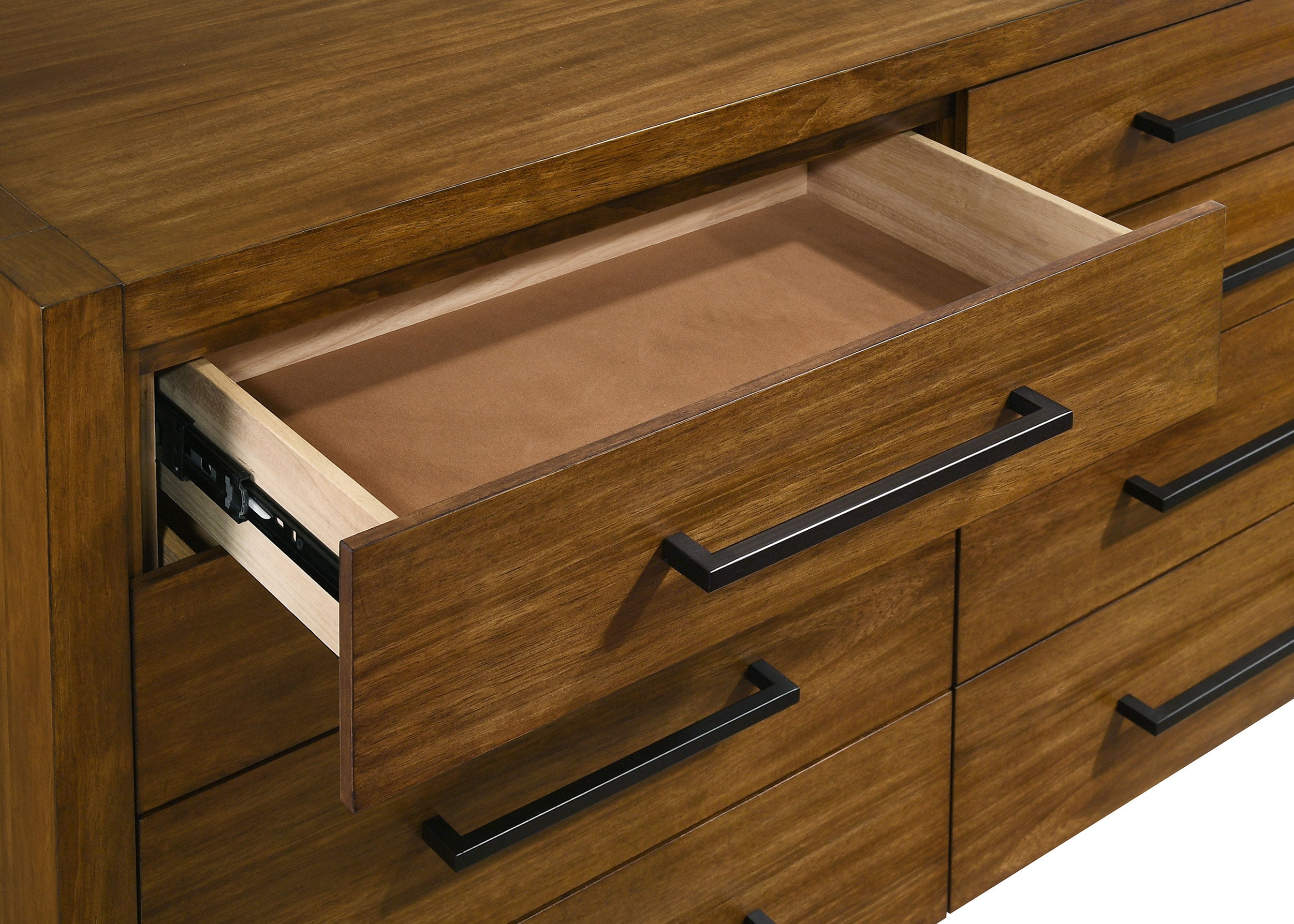 Adderley 8-drawer Bedroom Dresser and Mirror Warm Brown — view 10