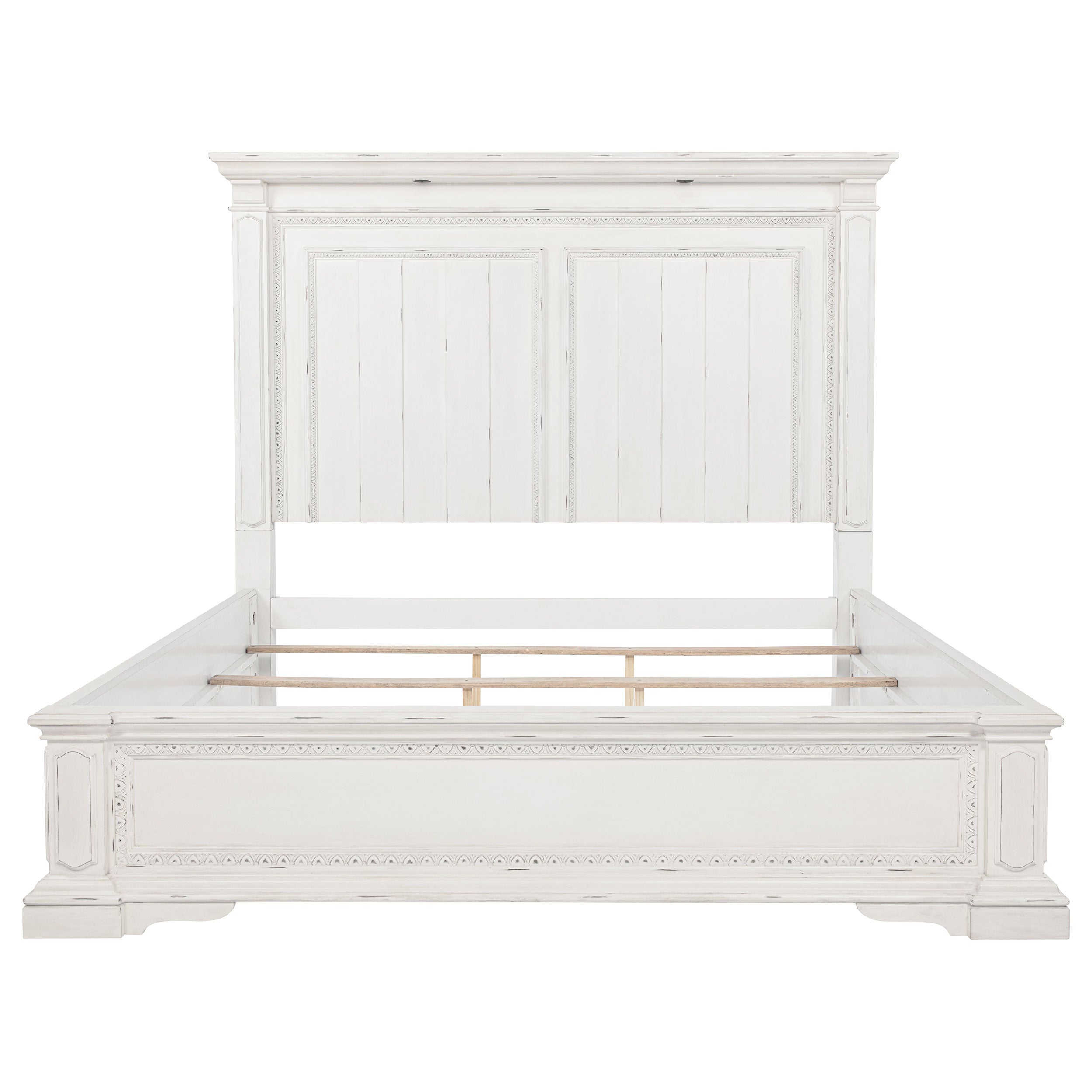 McKinney Eastern King LED Light Panel Bed Vintage White — view 4