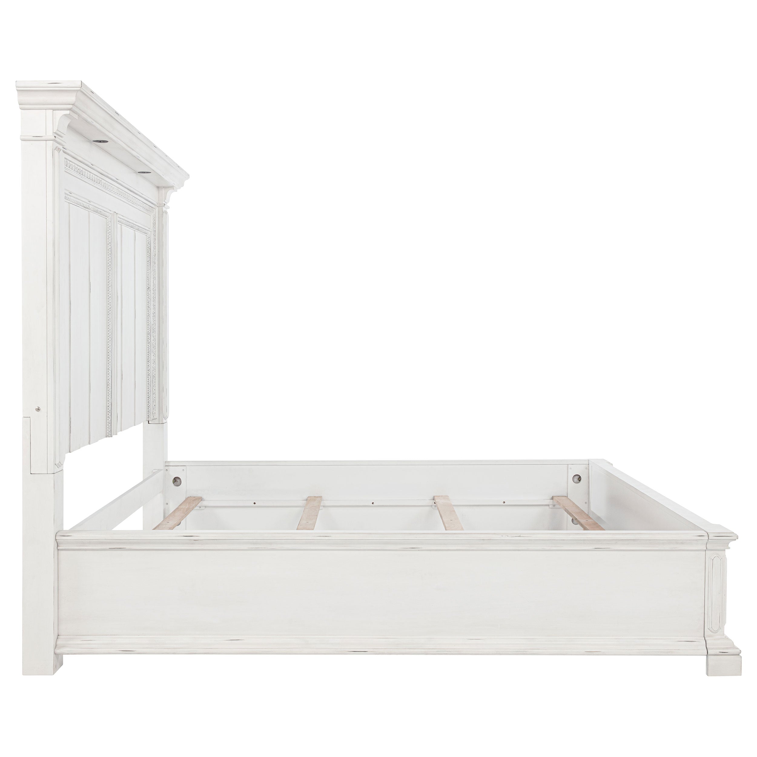 McKinney California King LED Light Panel Bed Vintage White — view 7