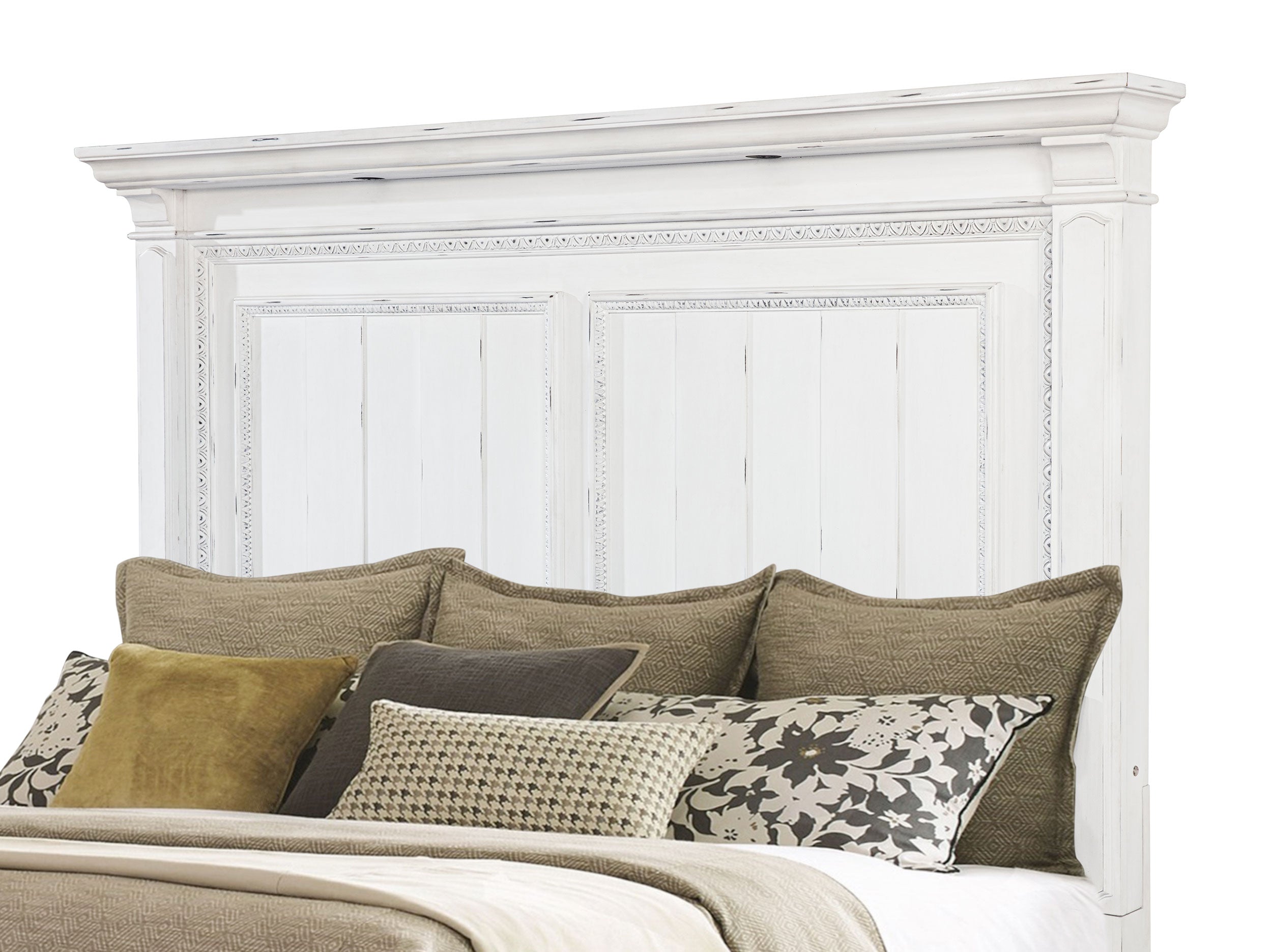 McKinney Queen LED Light Panel Bed Vintage White — view 8