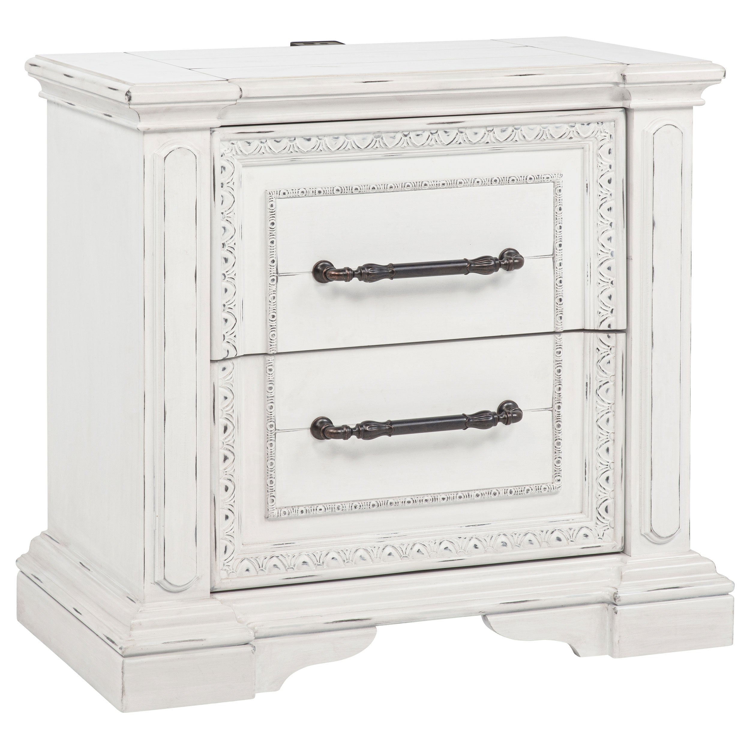 McKinney 2-drawer Nightstand with Dual USB Vintage White — view 1