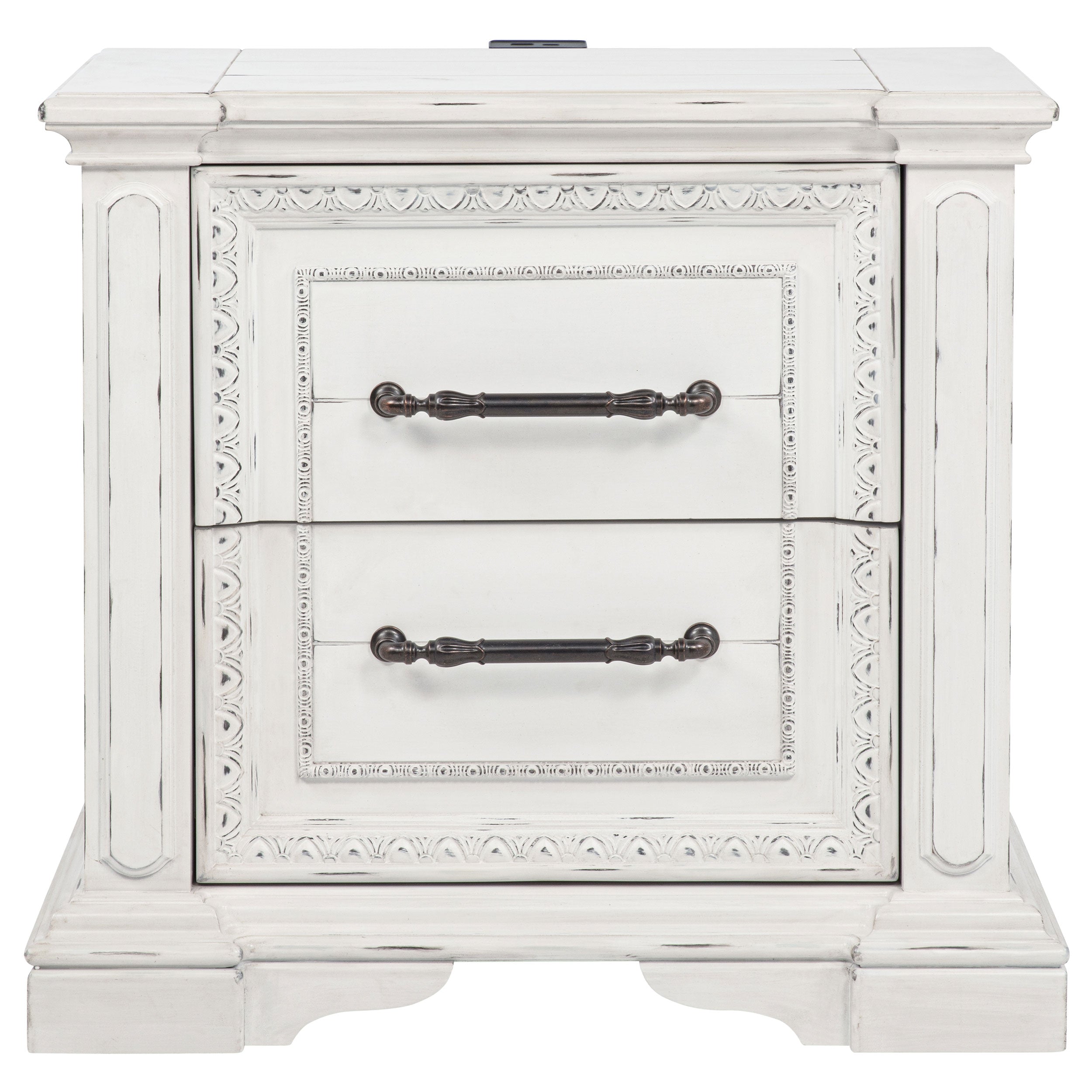 McKinney 2-drawer Nightstand with Dual USB Vintage White — view 3