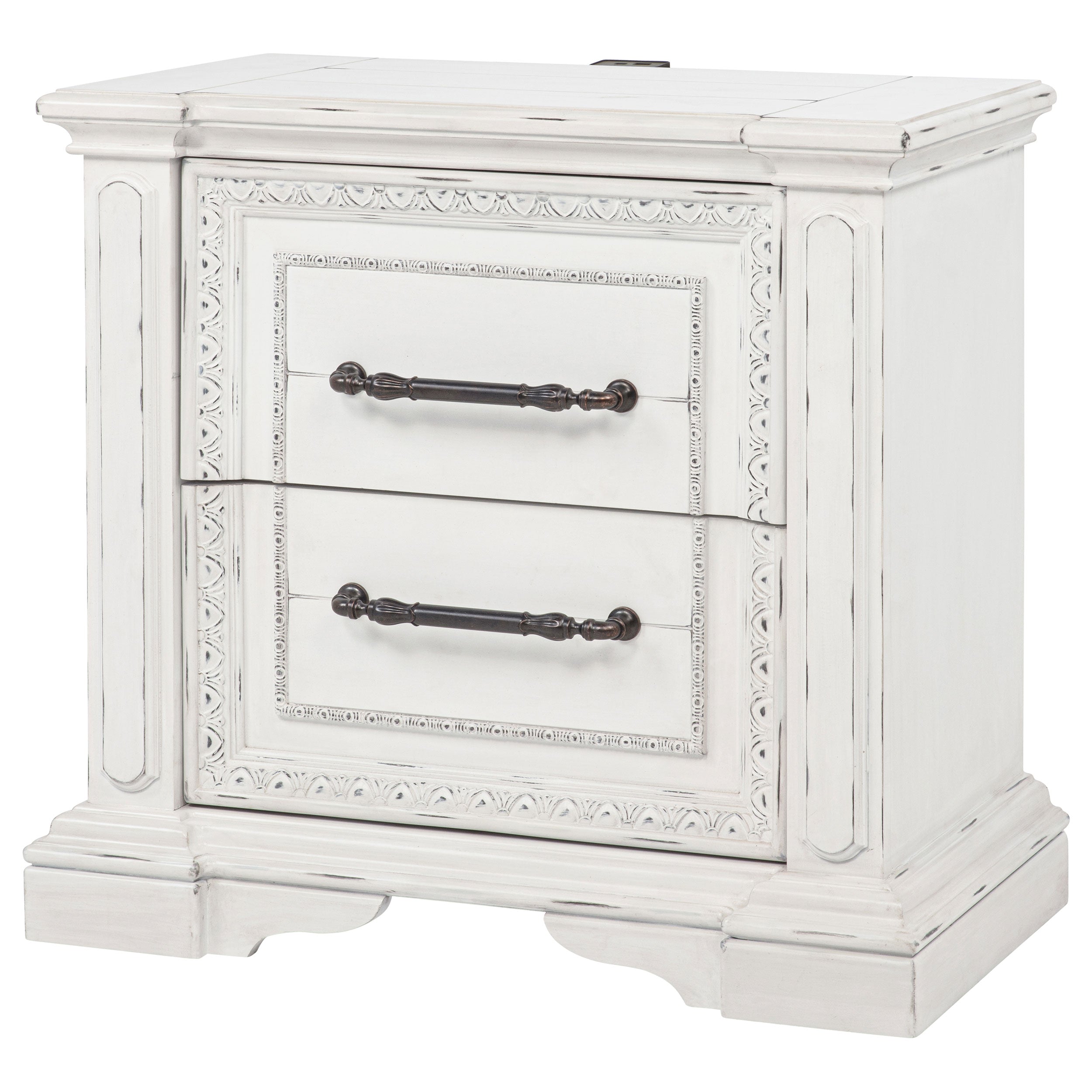 McKinney 2-drawer Nightstand with Dual USB Vintage White — view 4