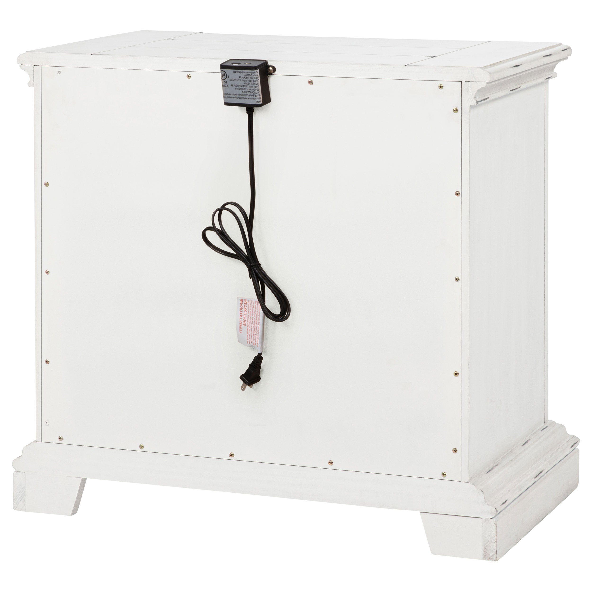 McKinney 2-drawer Nightstand with Dual USB Vintage White — view 8