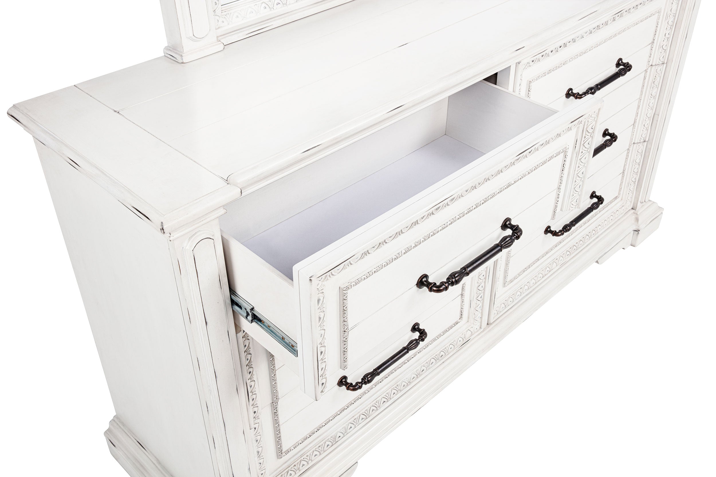 McKinney 6-drawer Bedroom Dresser with Mirror Vintage White — view 11