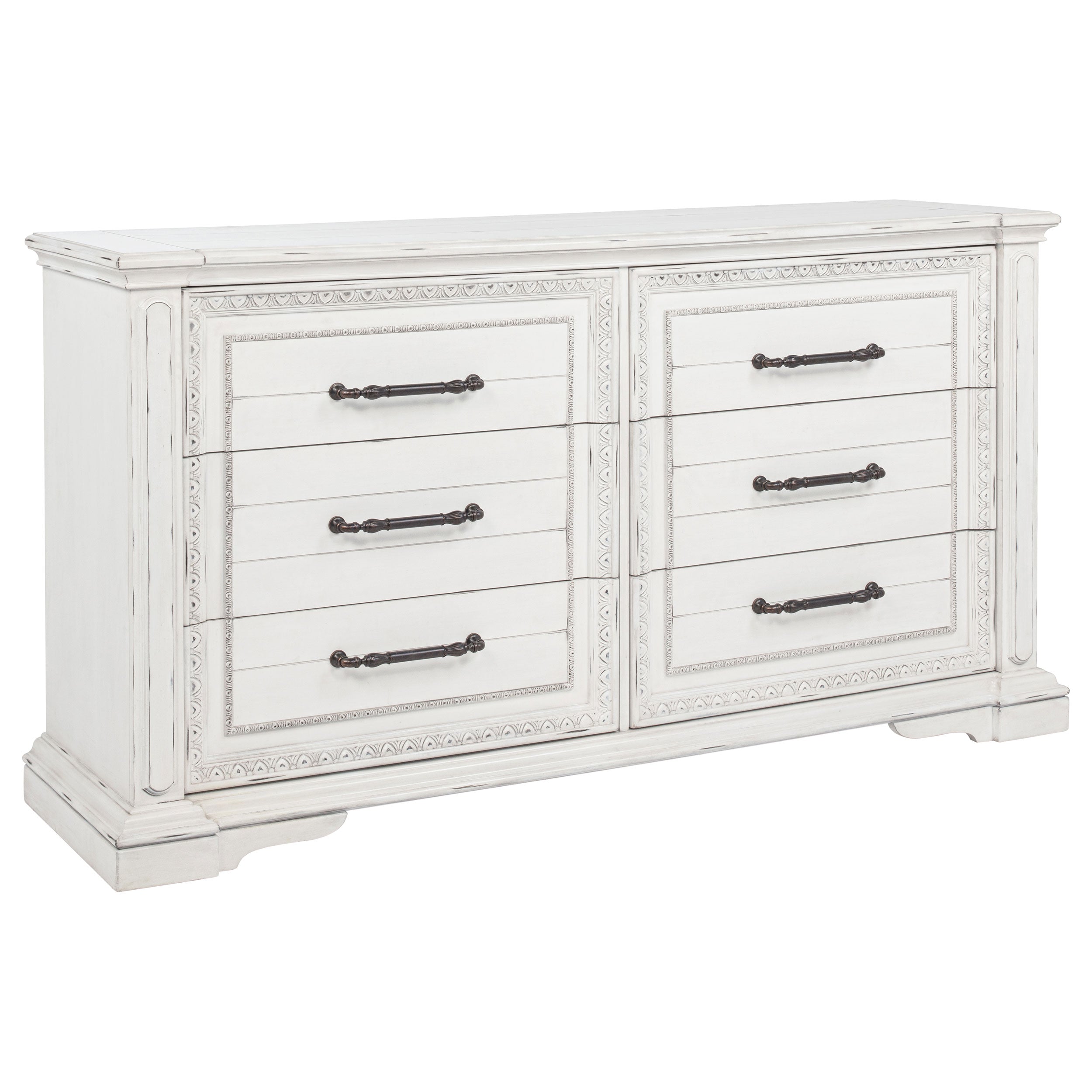 McKinney 6-drawer Bedroom Dresser Cabinet Vintage White — view 1