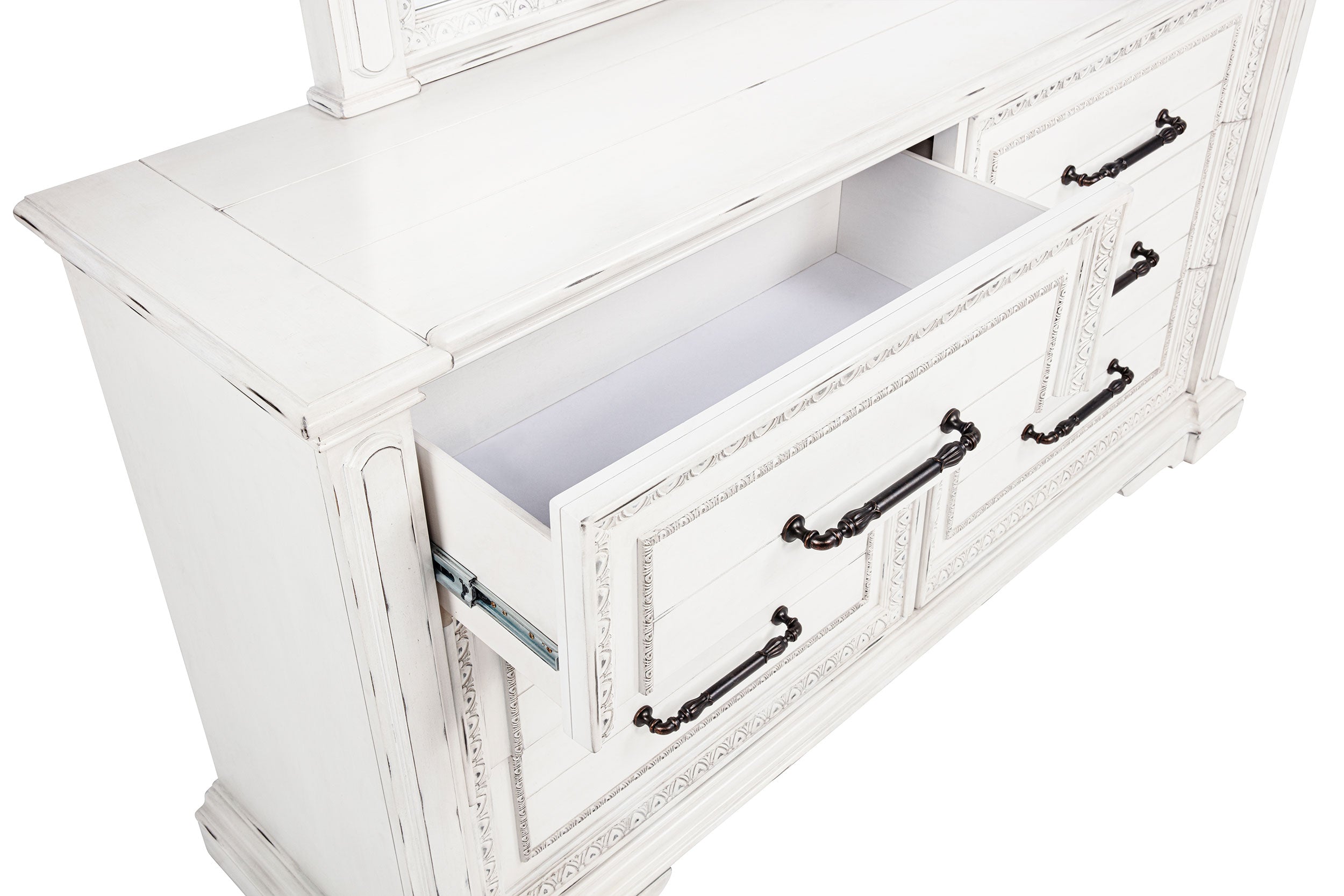 McKinney 6-drawer Bedroom Dresser Cabinet Vintage White — view 10