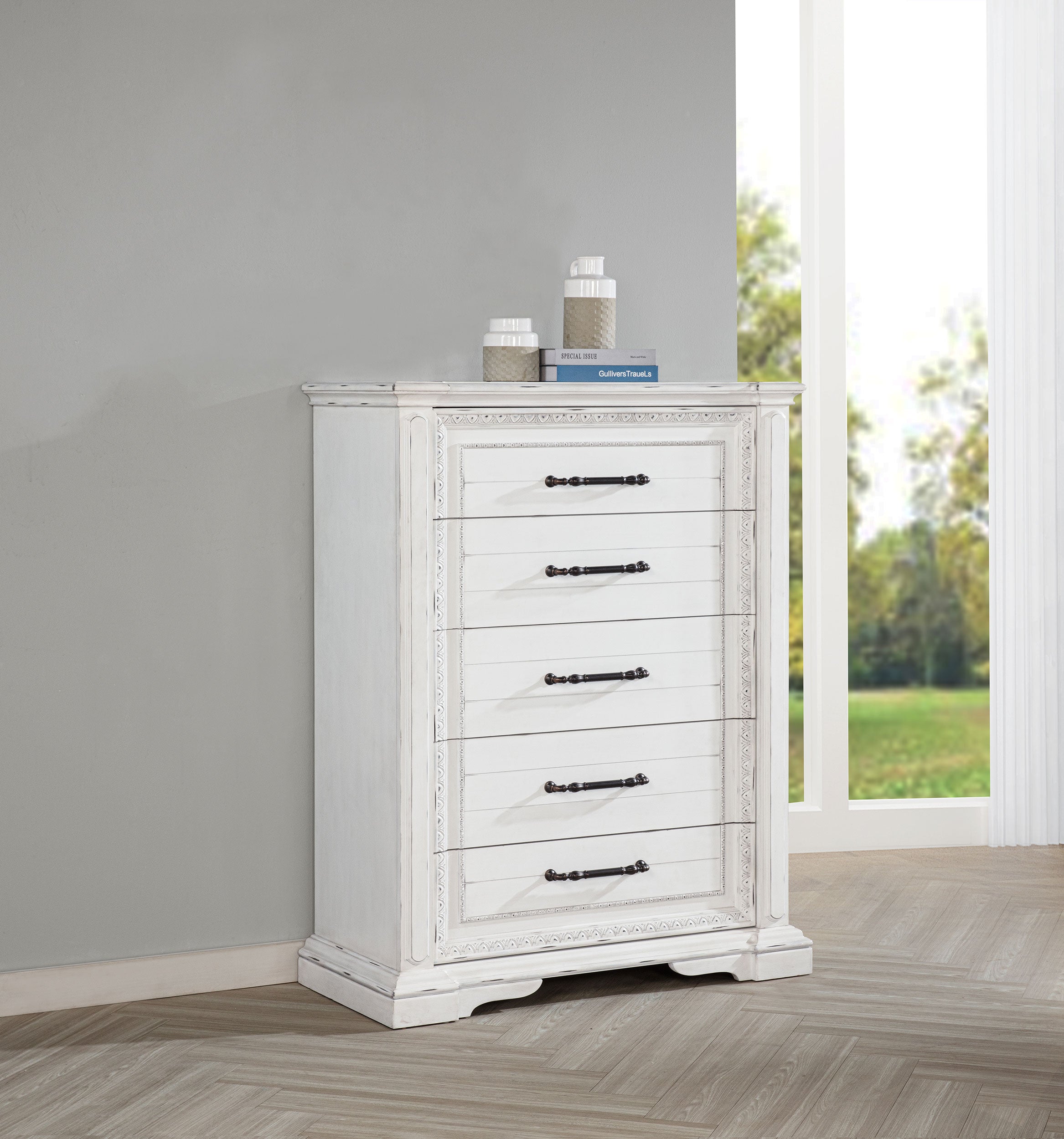 McKinney 5-drawer Bedroom Chest of Drawers Vintage White — view 2