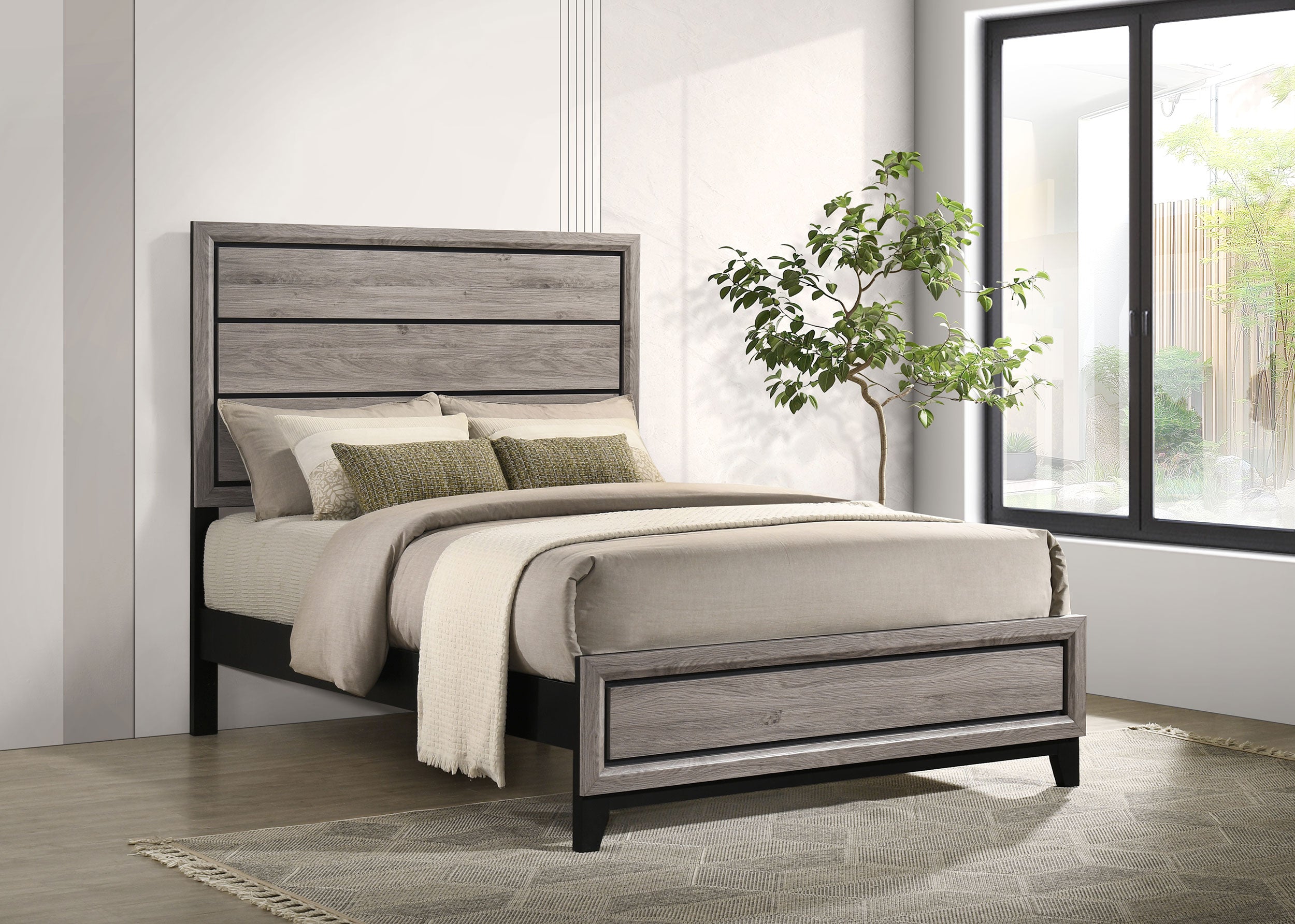 Watson Wood Full Panel Bed Light Taupe — view 2