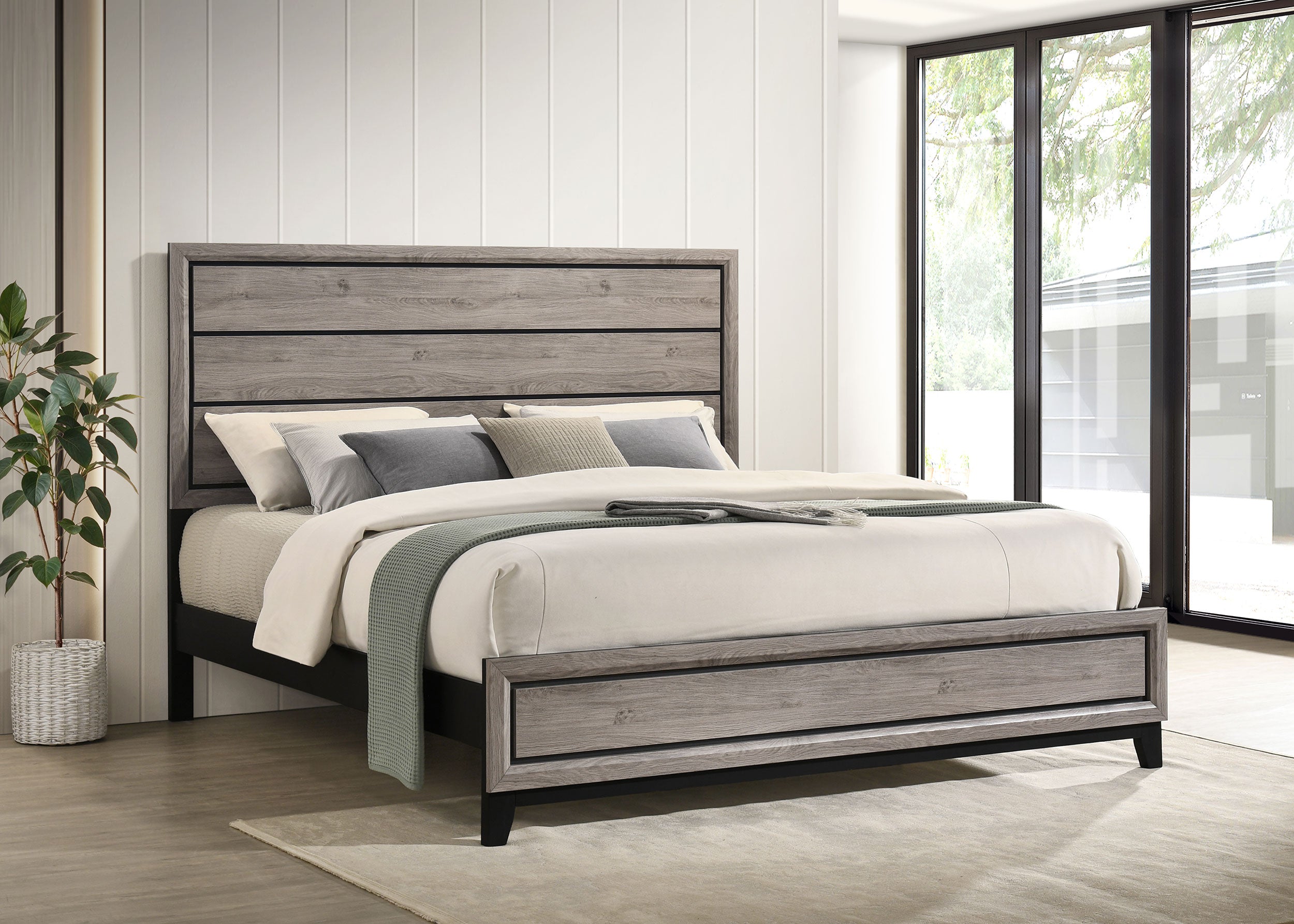 Watson Wood Eastern King Panel Bed Light Taupe — view 2