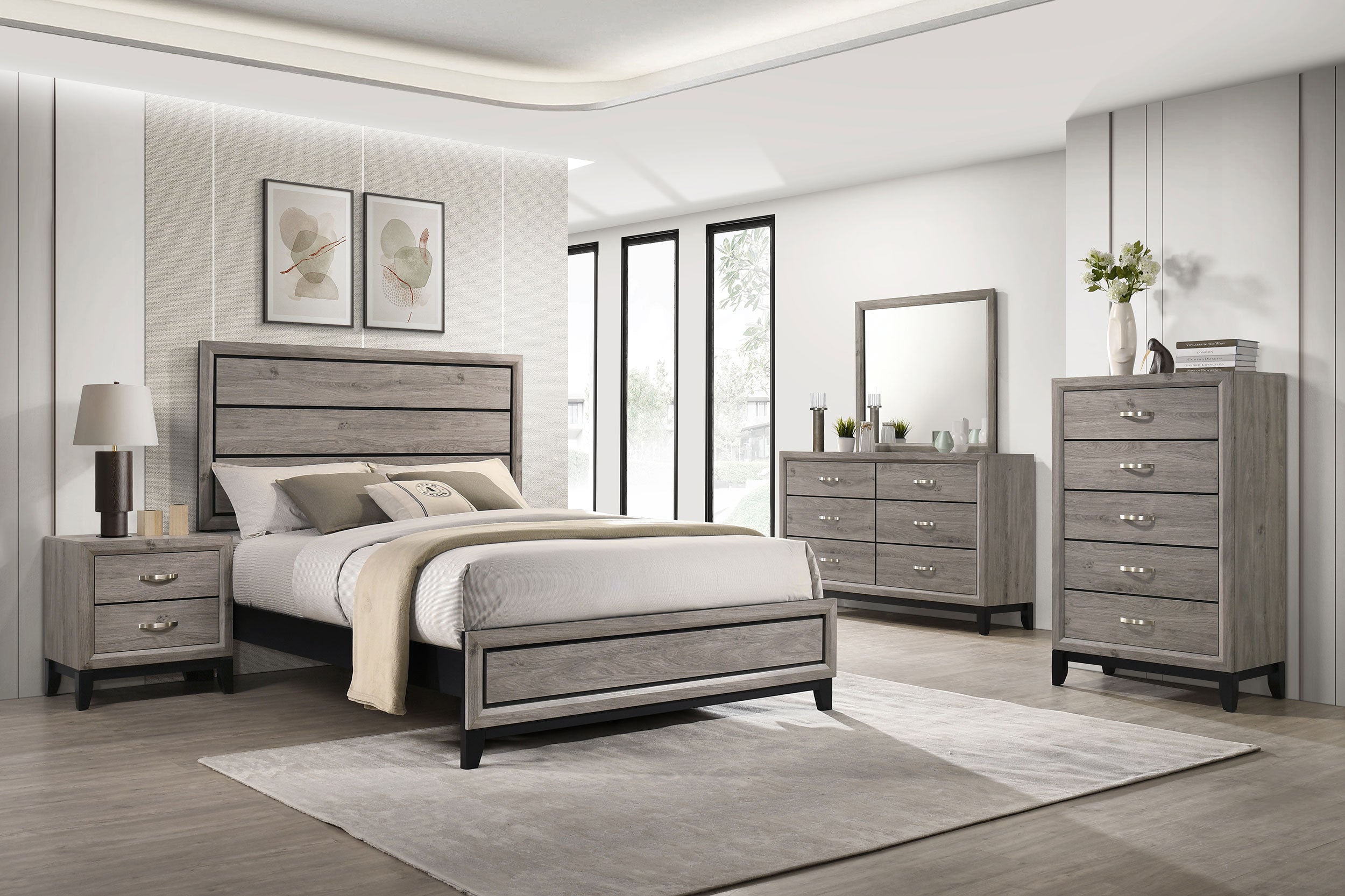 Watson Wood Queen Panel Bed Light Taupe — view 10