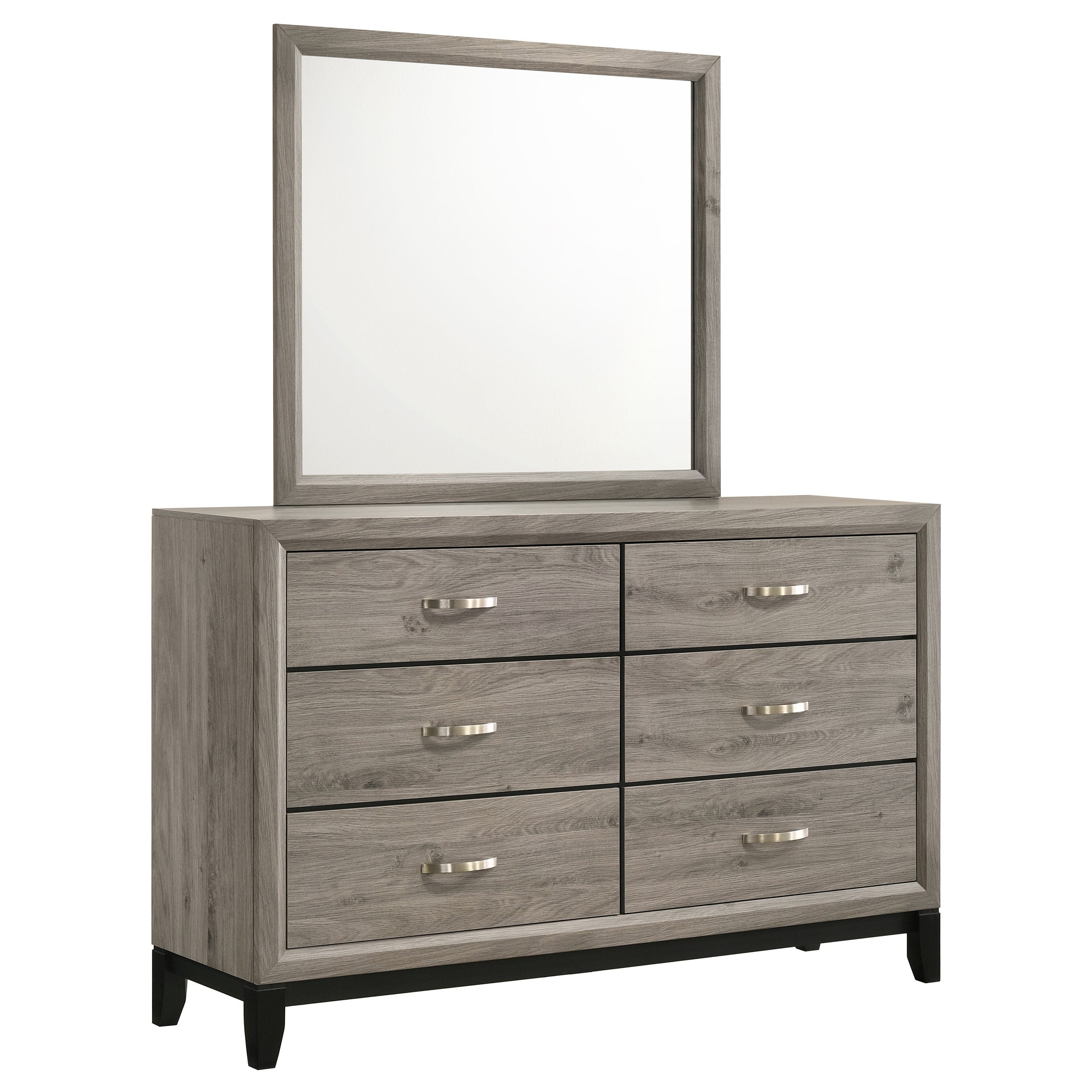 Watson 6-drawer Bedroom Dresser and Mirror Light Taupe — view 1