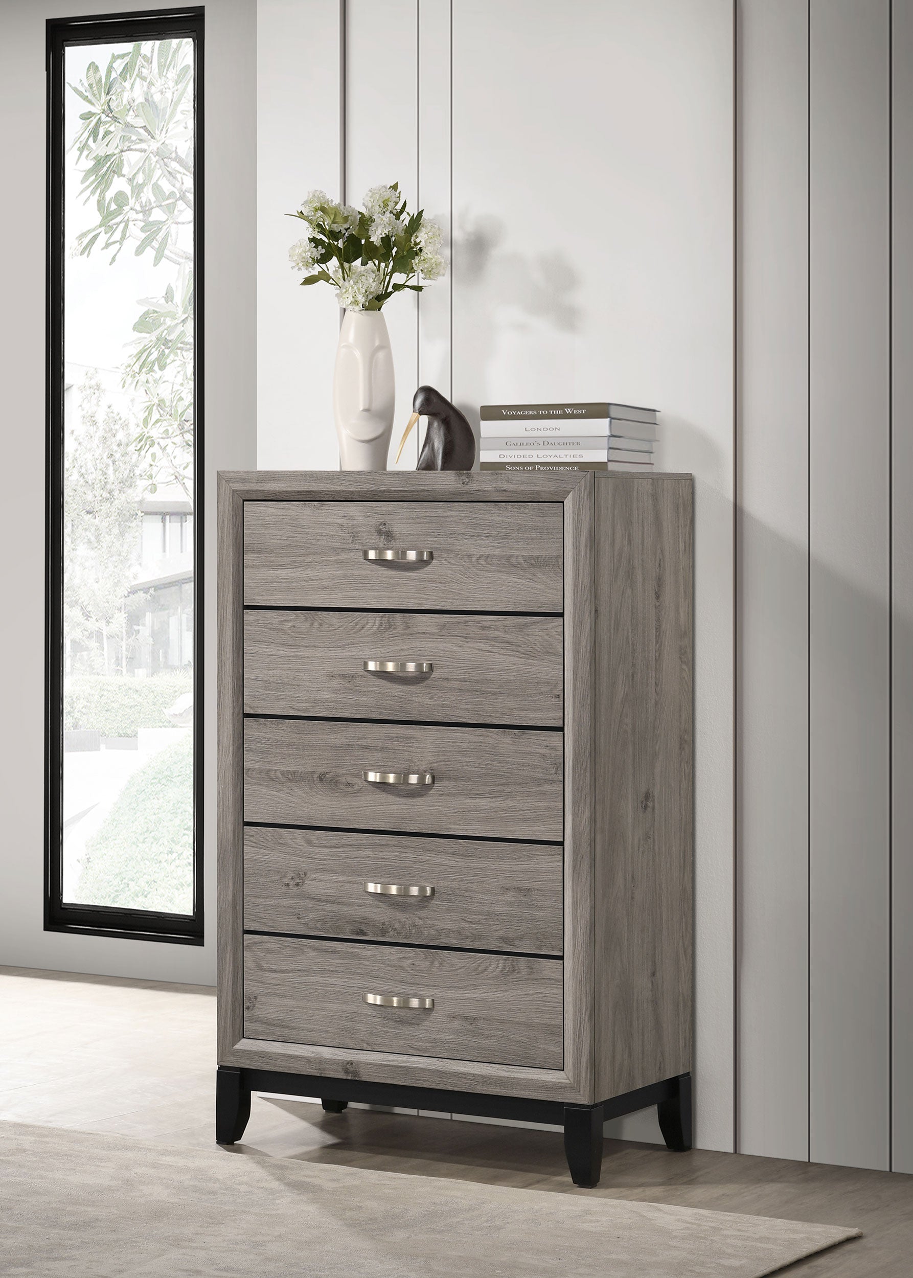 Watson 5-drawer Bedroom Chest of Drawers Light Taupe — view 2
