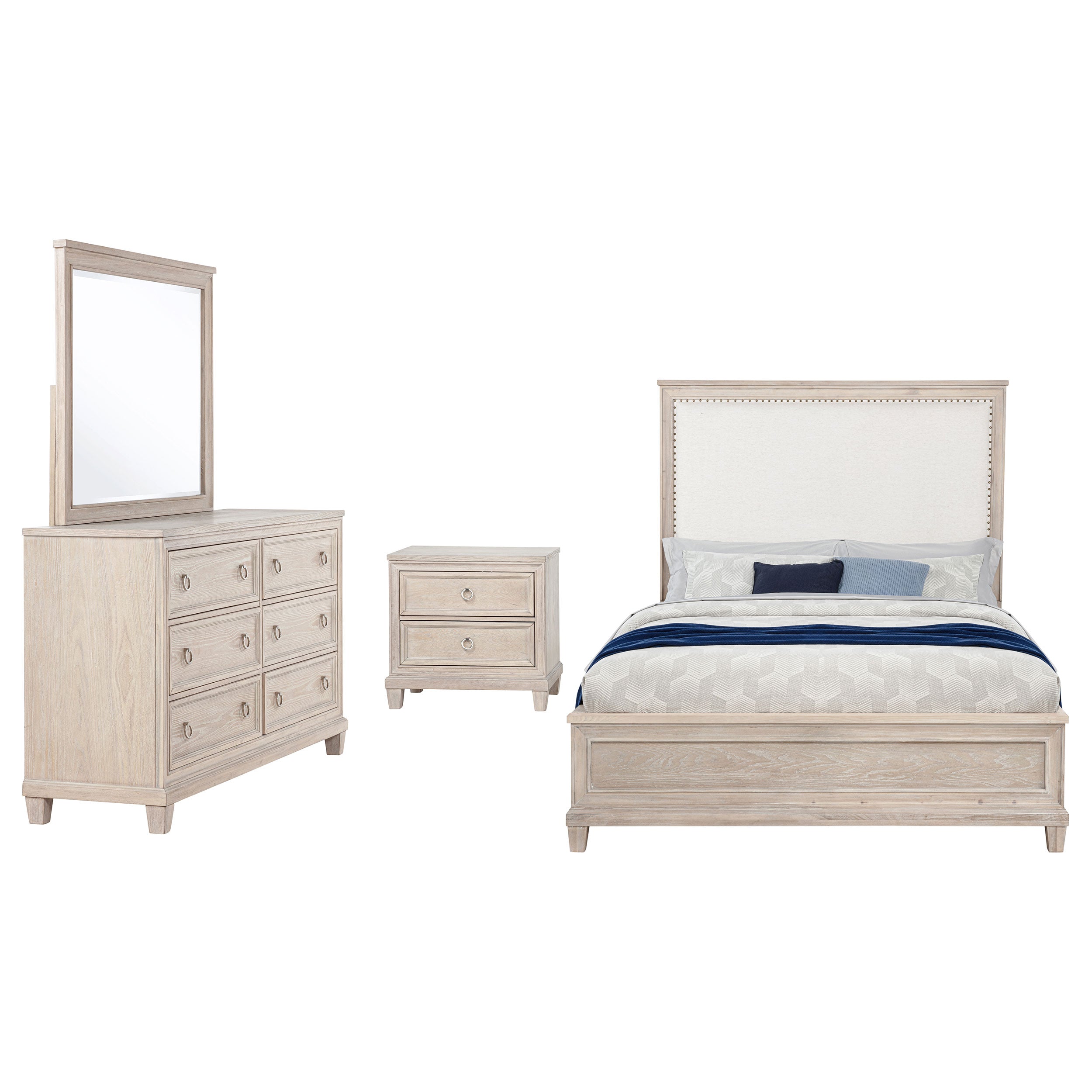Pembroke 4-piece Eastern King Bedroom Set Washed Oak — view 2