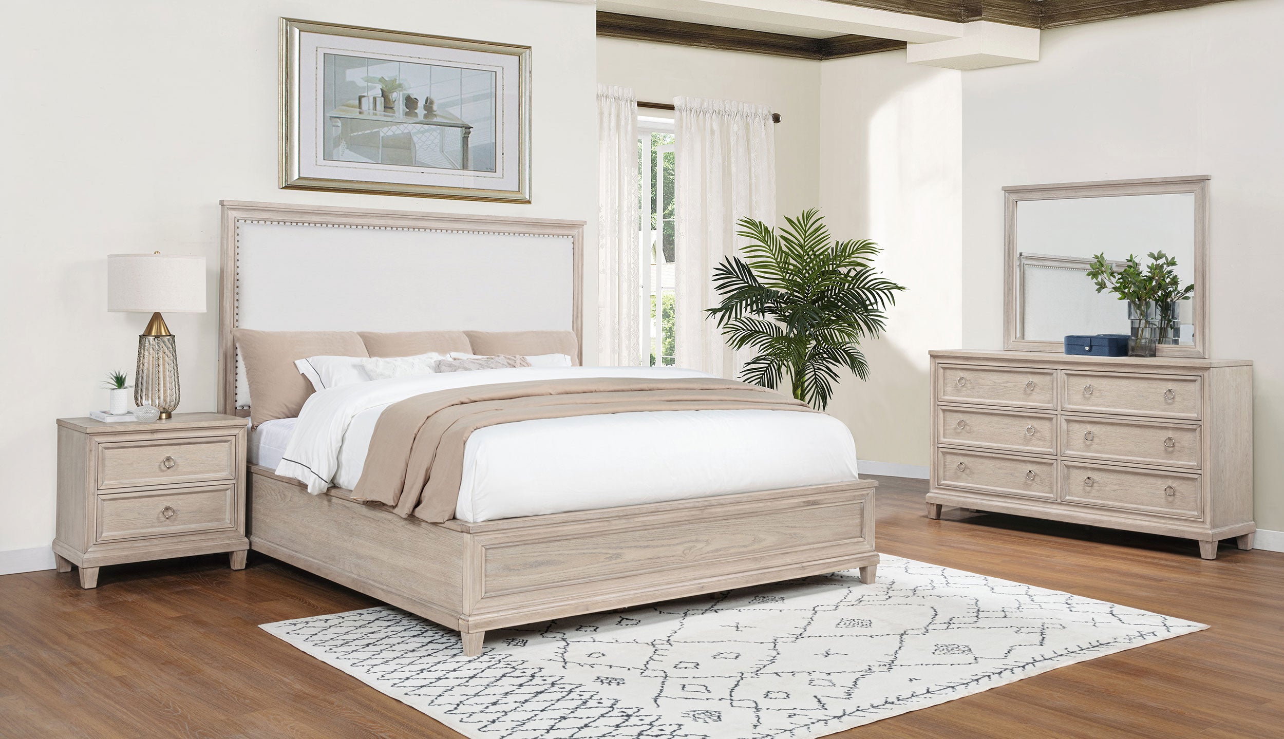 Pembroke 4-piece California King Bedroom Set Washed Oak — view 1