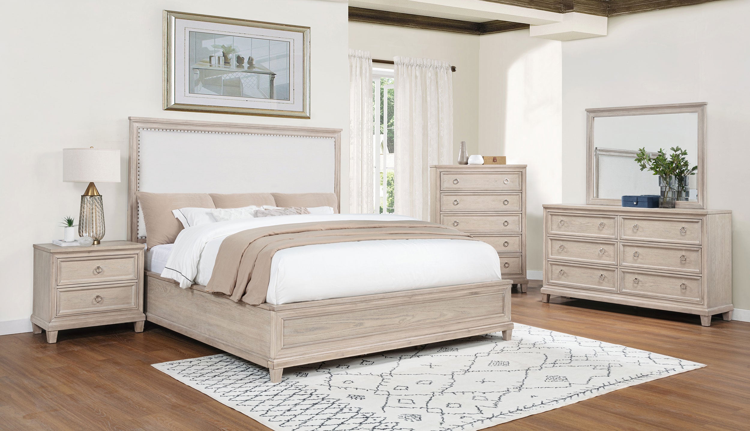Pembroke 5-piece Queen Bedroom Set Washed Oak — view 1