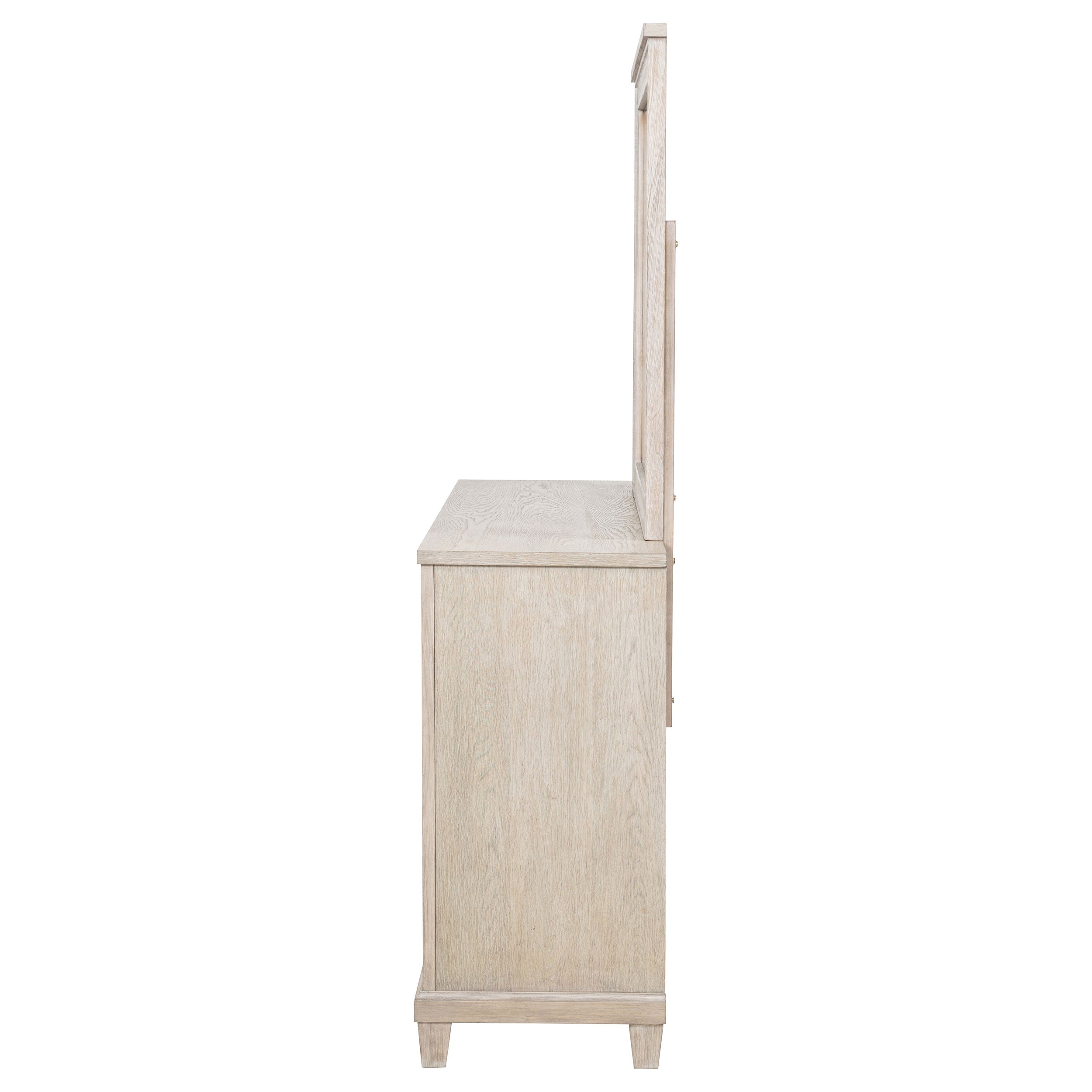 Pembroke 6-drawer Bedroom Dresser with Mirror Washed Oak — view 5