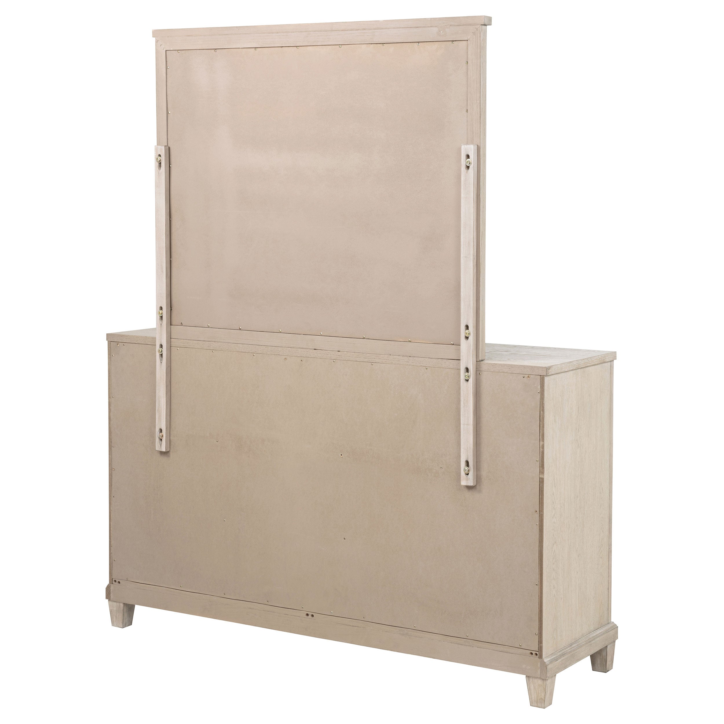 Pembroke 6-drawer Bedroom Dresser with Mirror Washed Oak — view 8