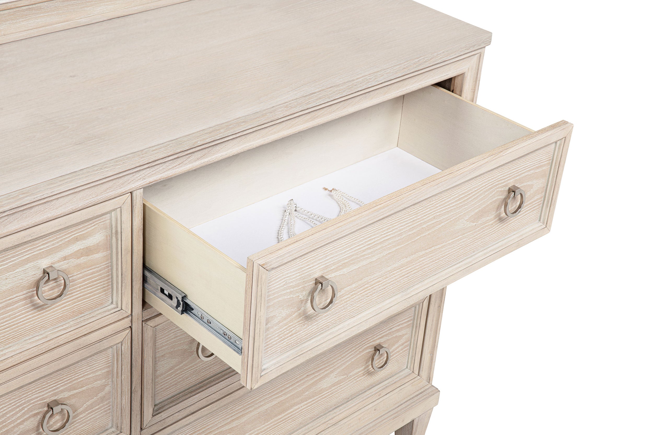 Pembroke 6-drawer Bedroom Dresser with Mirror Washed Oak — view 10