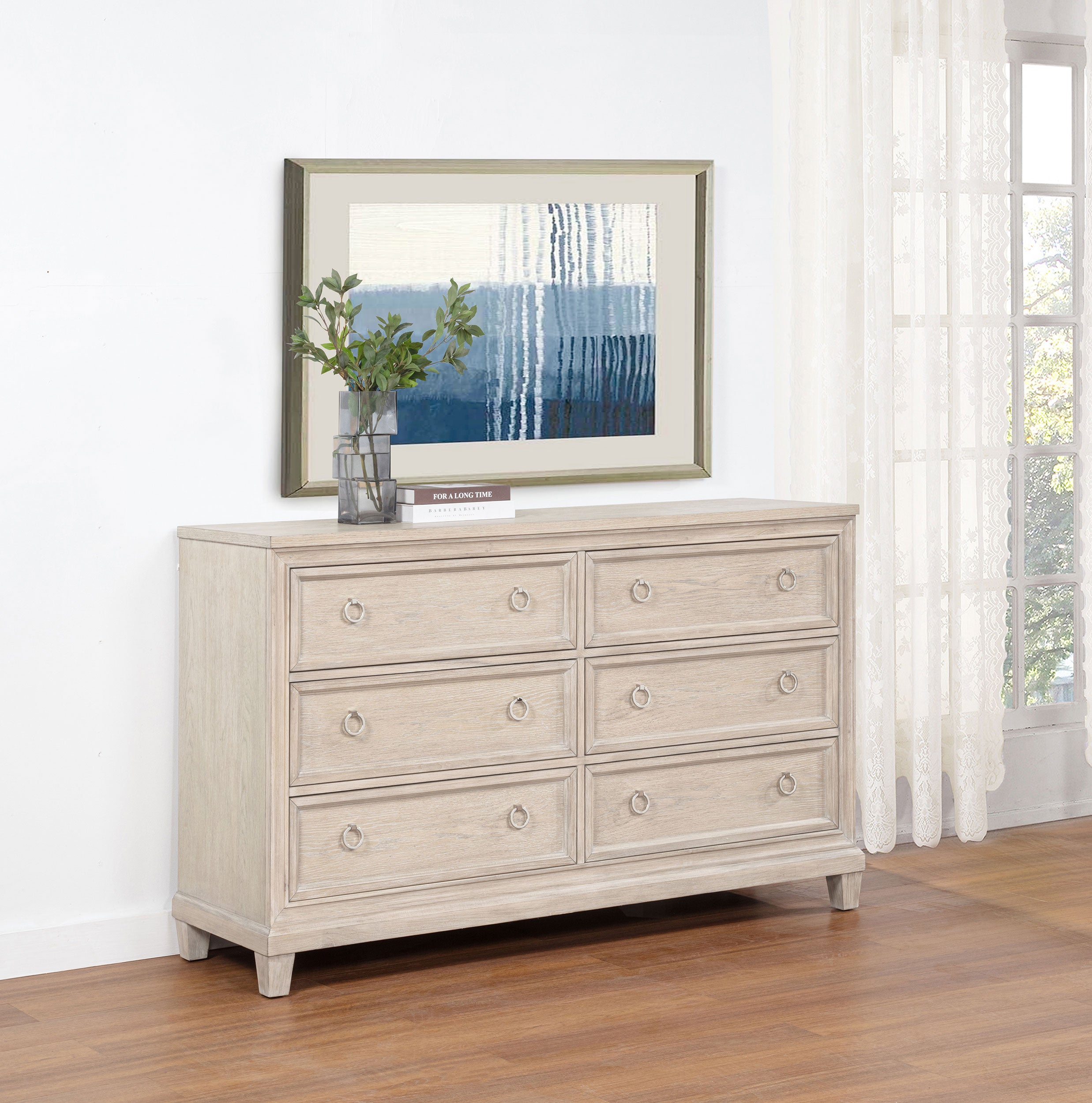 Pembroke 6-drawer Bedroom Dresser Cabinet Washed Oak — view 2