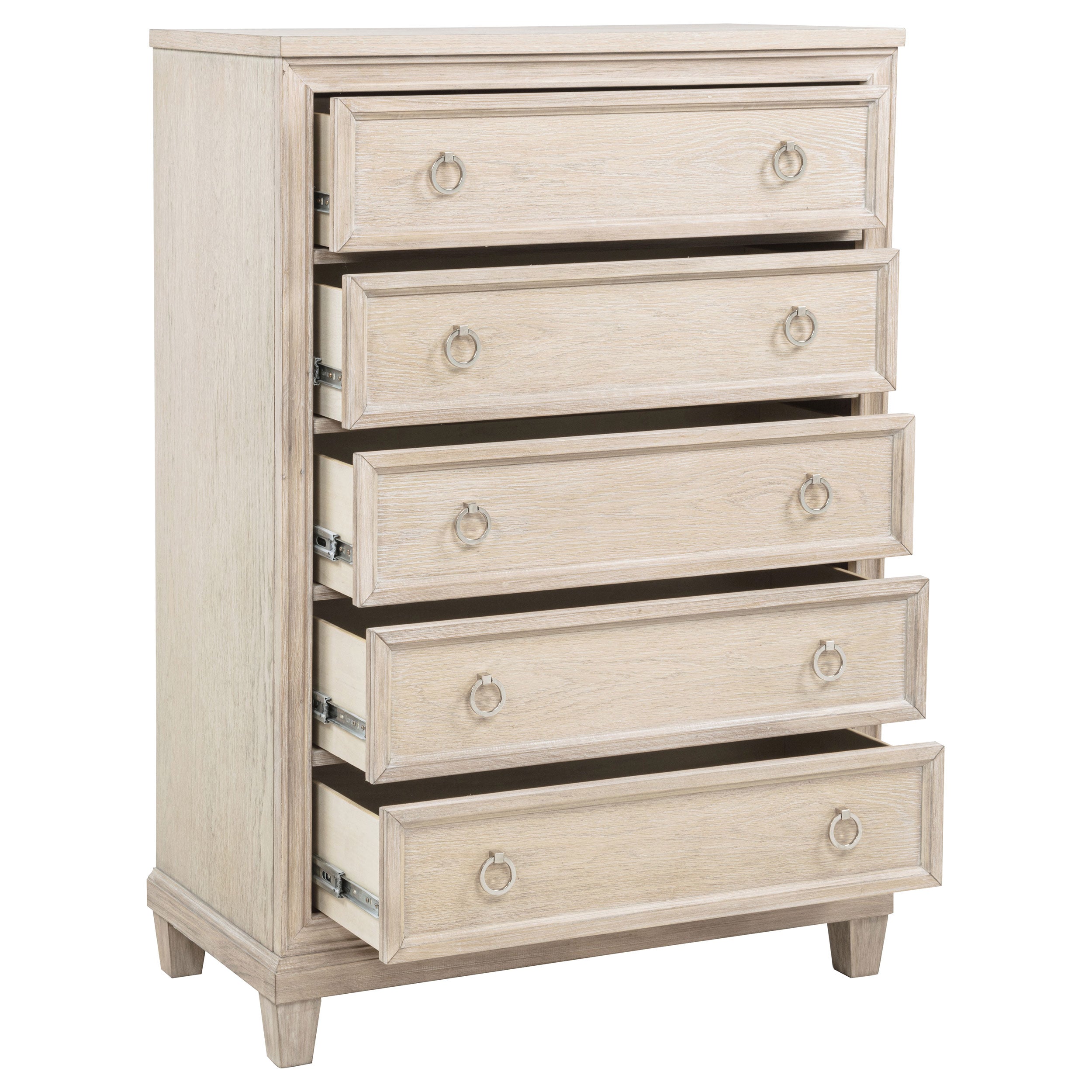 Pembroke 5-drawer Chest of Drawers Washed Oak — view 10