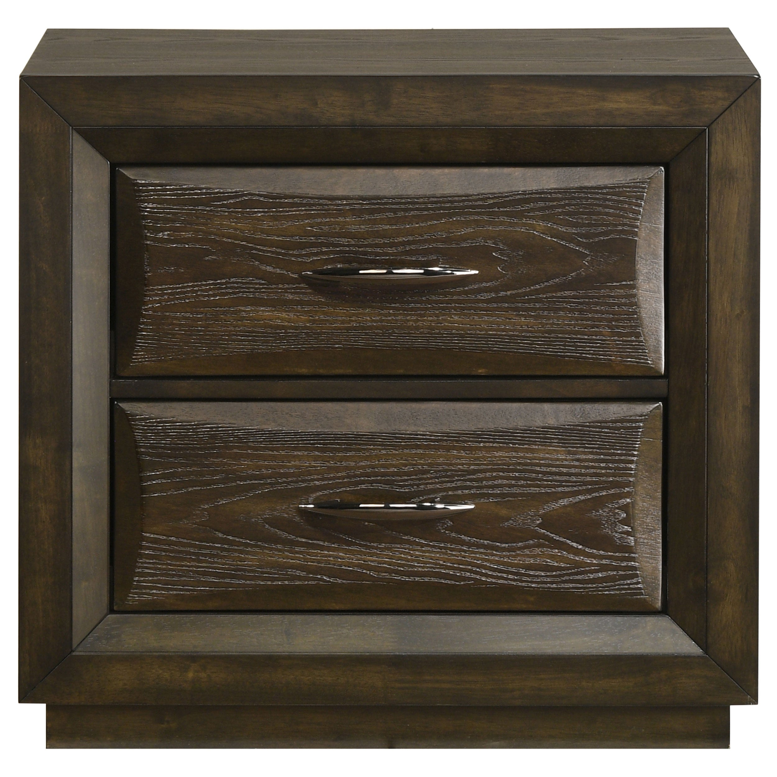 Atlas 2-drawer Bedroom Nightstand Bedside Table Dark Oak — view 3