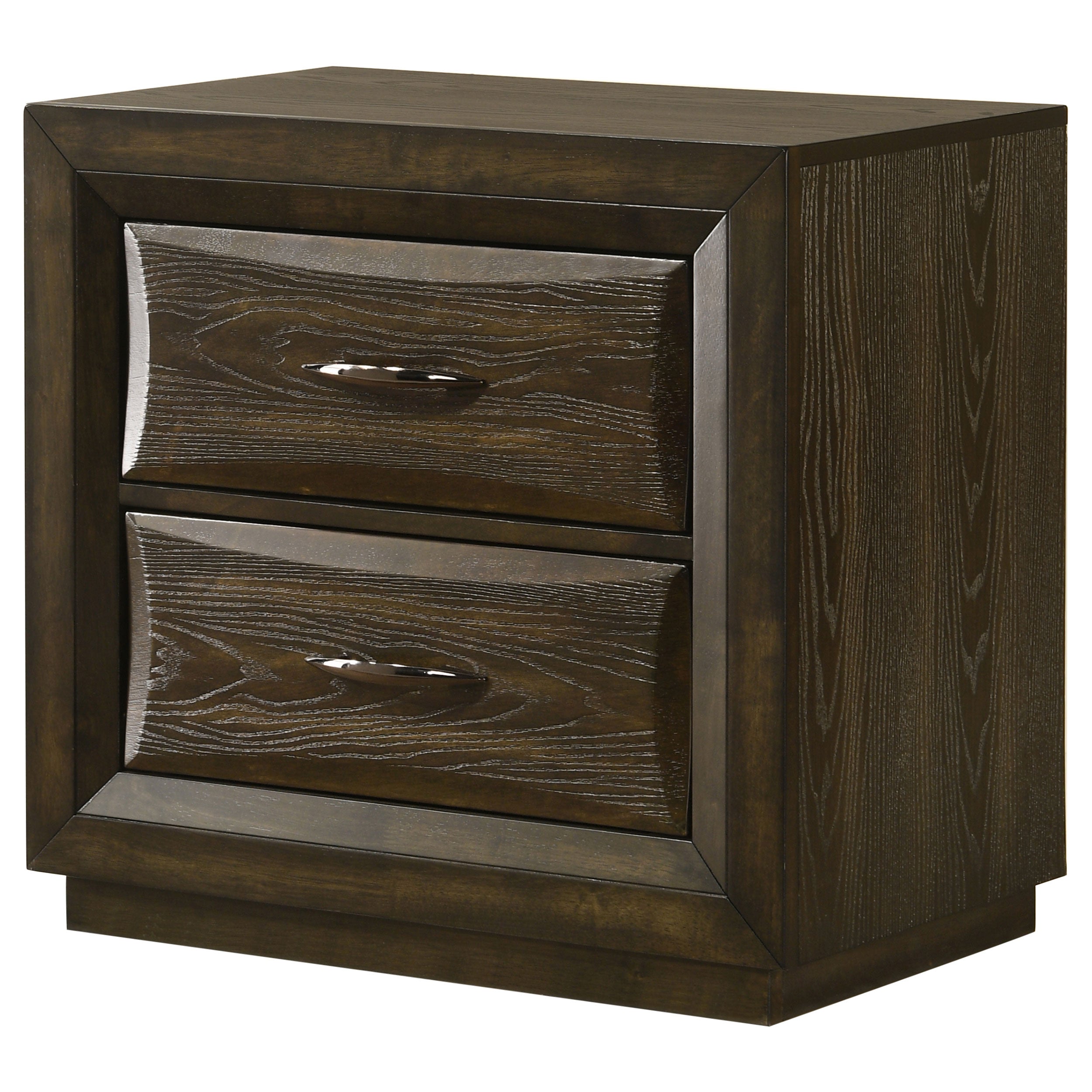 Atlas 2-drawer Bedroom Nightstand Bedside Table Dark Oak — view 4