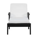 Jason - Black Chaise Lounge Adjustable Acacia Wood Outdoor Furniture