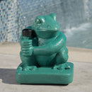 Whimsical - Frog Neptune Umbrella Base Concrete