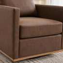 Modern Upholstered Square Swivel Accent Chair With 360 Degree Rotation