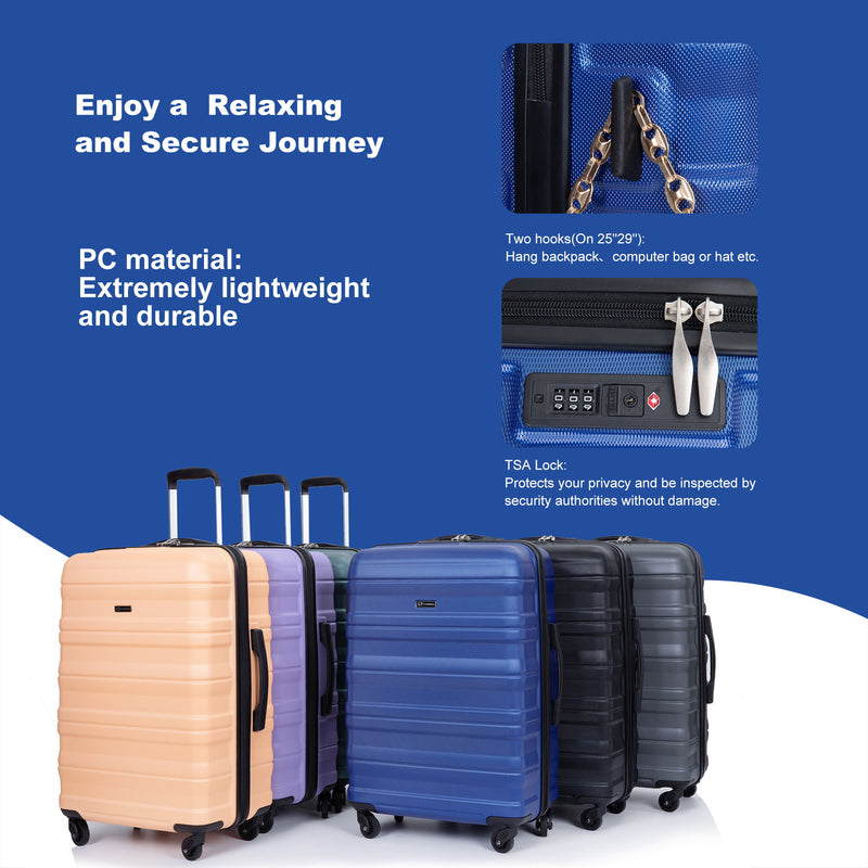 Expandable 3 Piece Luggage Sets Lightweight & Durable Suitcase, Spinner Wheels, Tsa Lock