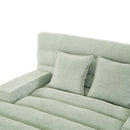 Chaise Bed Lounge Sofa Chair With Adjustable Backrest And LED Light Strip - Green