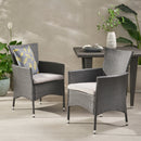 Dimensional Outdoor Dining Chair With Cushion Seat And Iron Frame (Set of 2)