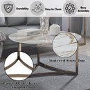 Zaidee - Round Coffee Table - Sintered Stone & Champagne