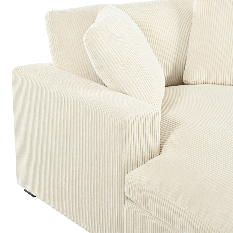 Oversized Chaise, Lounge Chair Classic Design, Soft Fabric, Durable Frame With Solid Wood Legs