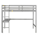 Twin Loft Bed with  built-in desk,Grey(Old SKU:W50450910)