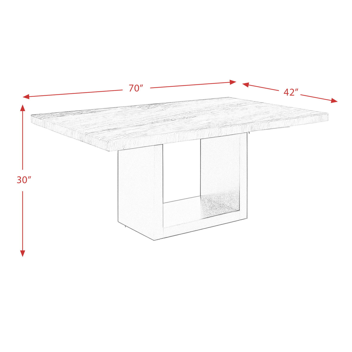 Valentino Dining Table in White by Elements International, view 6
