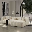 Beatrice - Modern Tufted Right Sectional Sofa - Ivory