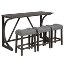 Bar Table Set With 3 Padded Stools