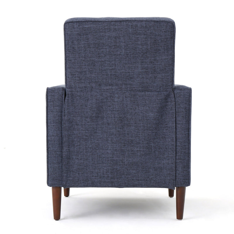 Mid-Century Modern Recliner With Button Tufted Waffle Stitch