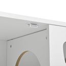 Furniture Style Cat Cabinet Cat Litter Box With Sisal Scratching Door - Cream White