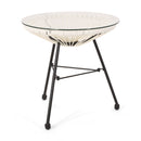Nusa - Modern Rattan Side Table With Tempered Glass Top